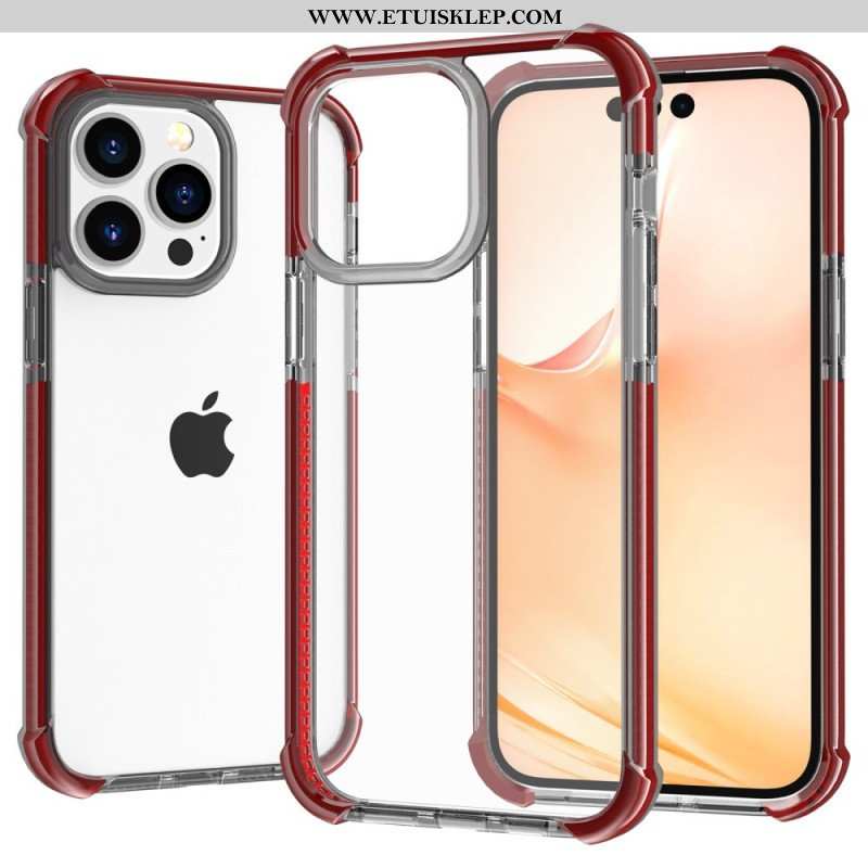 Etui do iPhone 14 Pro Max Przezroczyste Kolorowe Krawędzie